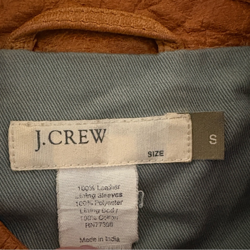 J. Crew Leather Bomber Jacket Size Small - Picture 10 of 13
